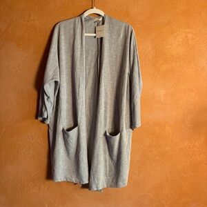 Donni Ribbed Open Cardigan Duster Minimalist Lounge Cardigan O/S NWT